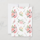 Exotic Tropical Pink Flamingo Wedding RSVP Karte (Rückseite)