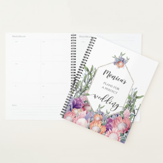 Exotic Tropical Protea Watercolor Hochzeitsplaner Planer (Anzeige)