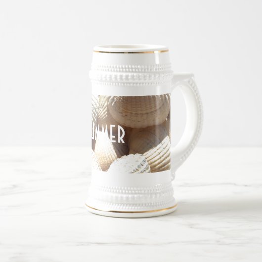 Exotic Tropical Sea Muschel Summer Beach Fotografi Bierglas (VorderseiteRechts)
