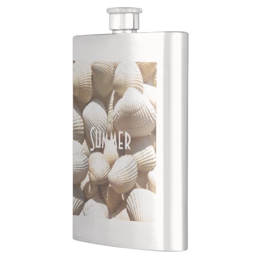 Exotic Tropical Sea Muschel Summer Beach Fotografi Flachmann (Links)