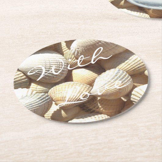 Exotic Tropical Sea Muschel Summer Beach Fotografi Runder Pappuntersetzer (Angewinkelt)