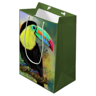 Exotic Tropical Toco Geschenktasche - Toucan Bird Mittlere Geschenktüte
