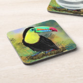 Exotic Tropical Toco Getränke Coaster Toucan Bird Getränkeuntersetzer (Linke Seite)