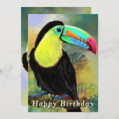 Exotic Tropical Toco Toucan Bird Birthday Card (Vorne/Hinten)