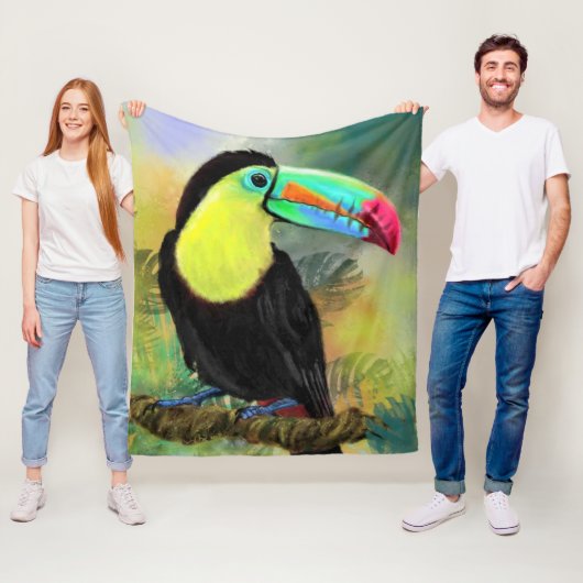 Exotic Tropical Toco Toucan Bird Fleece Blankon (Beispiel)