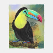 Exotic Tropical Toco Toucan Bird Fleece Blankon (Vorderseite)