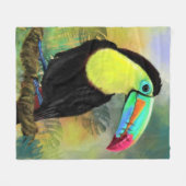 Exotic Tropical Toco Toucan Bird Fleece Blankon (Vorderseite (Horizontal))