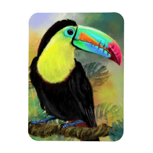 Exotic Tropical Toco Toucan Bird Magnet Geschenk (Vertikal)