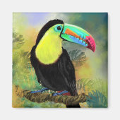 Exotic Tropical Toco Toucan Bird Magnet - Malerei (Vorne)
