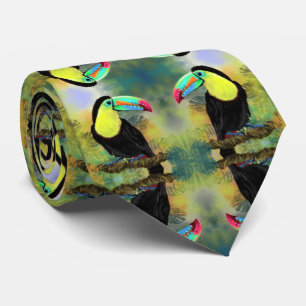 Exotic Tropical Toco Toucan Bird - Malerei Art Krawatte