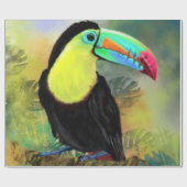 Exotic Tropical Toco Toucan Bird - Malerei Mignon Geschenkpapier (Flach)