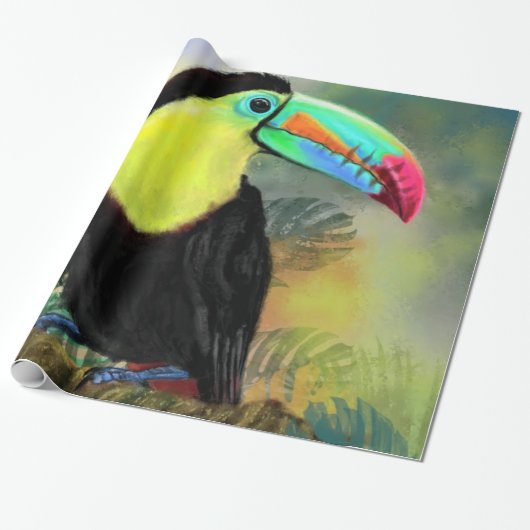 Exotic Tropical Toco Toucan Bird - Malerei Mignon Geschenkpapier (Ungerollt)