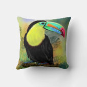 Exotic Tropical Toco Toucan Bird - Malerei Mignon Kissen (Rückseite)
