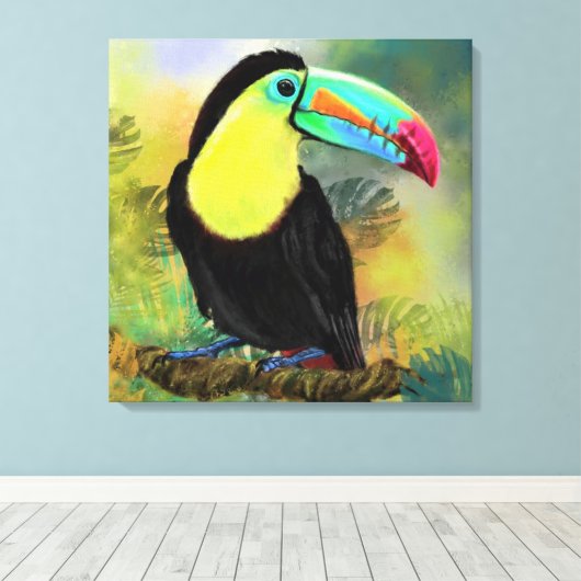 Exotic Tropical Toco Toucan Bird - Malerei Mignon Leinwanddruck (Insitu (Holzboden))