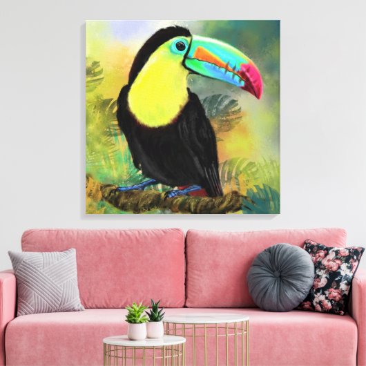 Exotic Tropical Toco Toucan Bird - Malerei Mignon Leinwanddruck (Insitu (Wohnzimmer))
