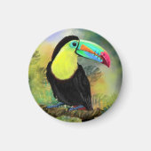 Exotic Tropical Toco Toucan Bird - Malerei Mignon Magnet (Vorne)