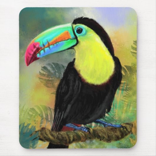 Exotic Tropical Toco Toucan Bird - Malerei Mignon Mousepad (Vorne)