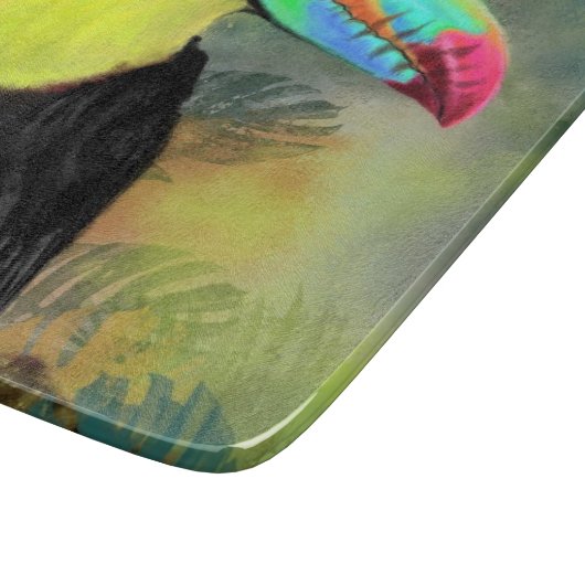 Exotic Tropical Toco Toucan Bird - Malerei Mignon Schneidebrett (Ecke)