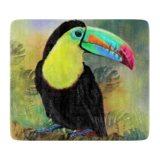 Exotic Tropical Toco Toucan Bird - Malerei Mignon Schneidebrett (Vorderseite)