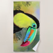 Exotic Tropical Toco Toucan Bird - Malerei Mignon Strandtuch (Vorderseite)
