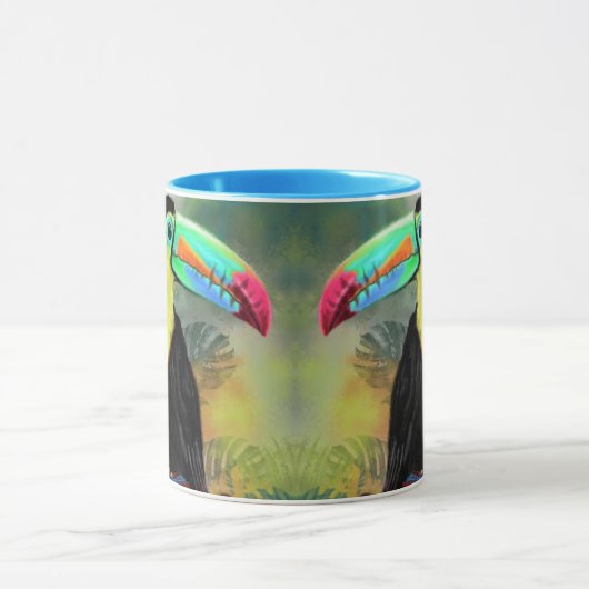 Exotic Tropical Toco Toucan Bird - Malerei Mignon Tasse (Zentrum)