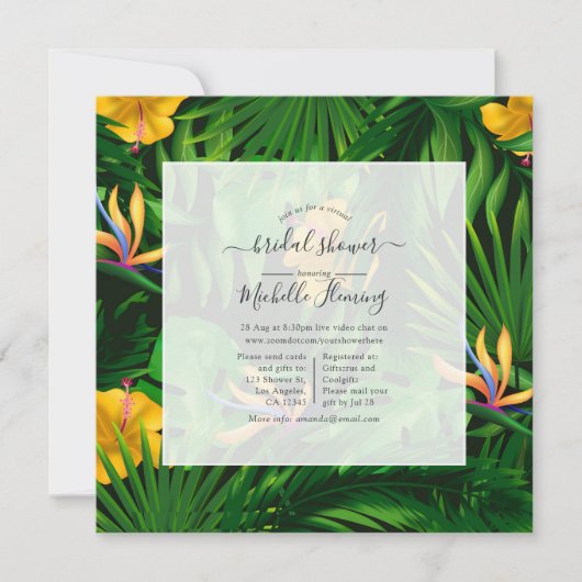 Exotic Tropical Virtual Duwer Einladung (Vorderseite)