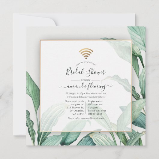 Exotic Tropical Virtual Duwer Einladung (Vorderseite)