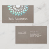 Exotic Türkis Floral Lotus Gesundheit und Wellness Visitenkarte (Vorne/Hinten)