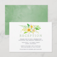 Exotic Watercolor Frangipani Hochzeitsempfang