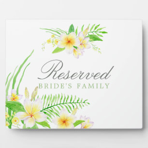 Exotic Watercolor Frangipani Wedding Reservierte Z Fotoplatte