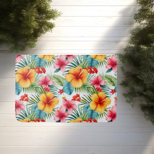 Exotic Watercolor Hawaiian Badematte