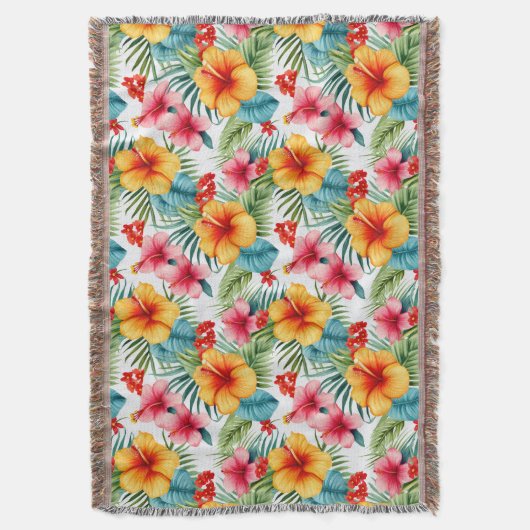 Exotic Watercolor Hawaiian Decke (Vorderseite Vertikal)