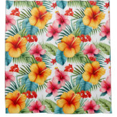 Exotic Watercolor Hawaiian Duschvorhang (Vorderseite)