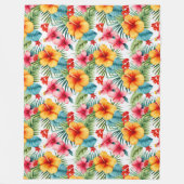 Exotic Watercolor Hawaiian Fleecedecke (Vorderseite)