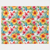 Exotic Watercolor Hawaiian Fleecedecke (Vorderseite (Horizontal))