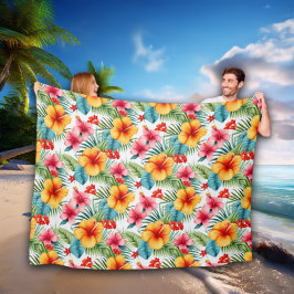 Exotic Watercolor Hawaiian Fleecedecke