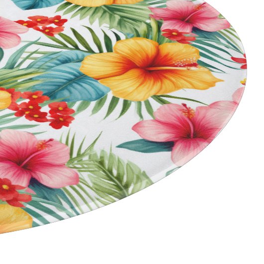 Exotic Watercolor Hawaiian Schneidebrett (Ecke)