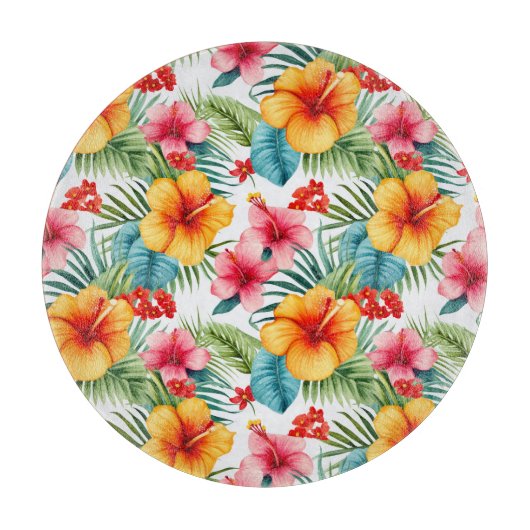 Exotic Watercolor Hawaiian Schneidebrett (Vorderseite)