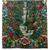 "Exotic Waterfall Haven" Duschvorhang (Vorderseite)
