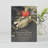 Exotic West Indian Jasmine Tropical Wedding Einladung (Stehend Vorderseite)