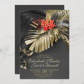 Exotic West Indian Jasmine Tropical Wedding Einladung (Vorne/Hinten)