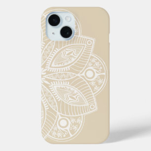 Exotic White Mandala auf Beige Hintergrund Case-Mate iPhone Hülle
