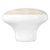 Exotic White Mandala auf Beige Hintergrund Keramikknauf (Seitenansicht)