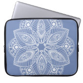 Exotic White Mandala auf Beige Hintergrund Laptopschutzhülle (Vorderseite)