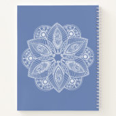 Exotic White Mandala auf Blue Background Notizblock (Rückseite)