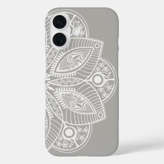 Exotic White Mandala auf grauem Hintergrund Case-Mate iPhone Hülle (Rückseite)