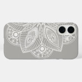 Exotic White Mandala auf grauem Hintergrund Case-Mate iPhone Hülle (Rückseite (Horizontal))