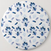 Exotic-White Parrot Blue Töne Wiederholungen Button (Vorderseite)