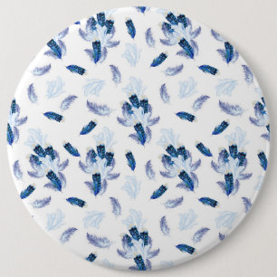 Exotic-White Parrot Blue Töne Wiederholungen Button