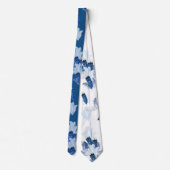 Exotic-White Parrot Blue Töne Wiederholungen Krawatte (Rückseite)